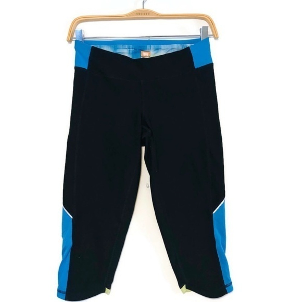 Lucy Activewear Black Blue Lucy Tech Reflective Cropped leggings women’s size XS